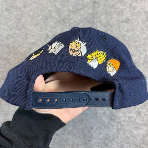 VINTAGE 90s Where The Wild Things Are Hat Cap Yupoong Blue Snapback Streetwear - Picture 4 of 7